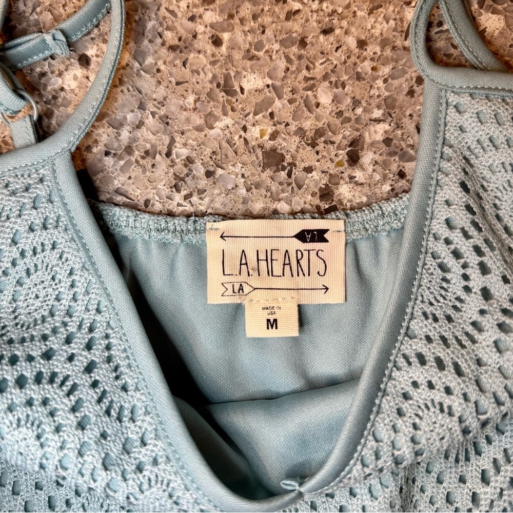 Women's L.A. Hearts Light Blue Romper with Scallop - Size M ⭐💙 - Picture 3 of 5